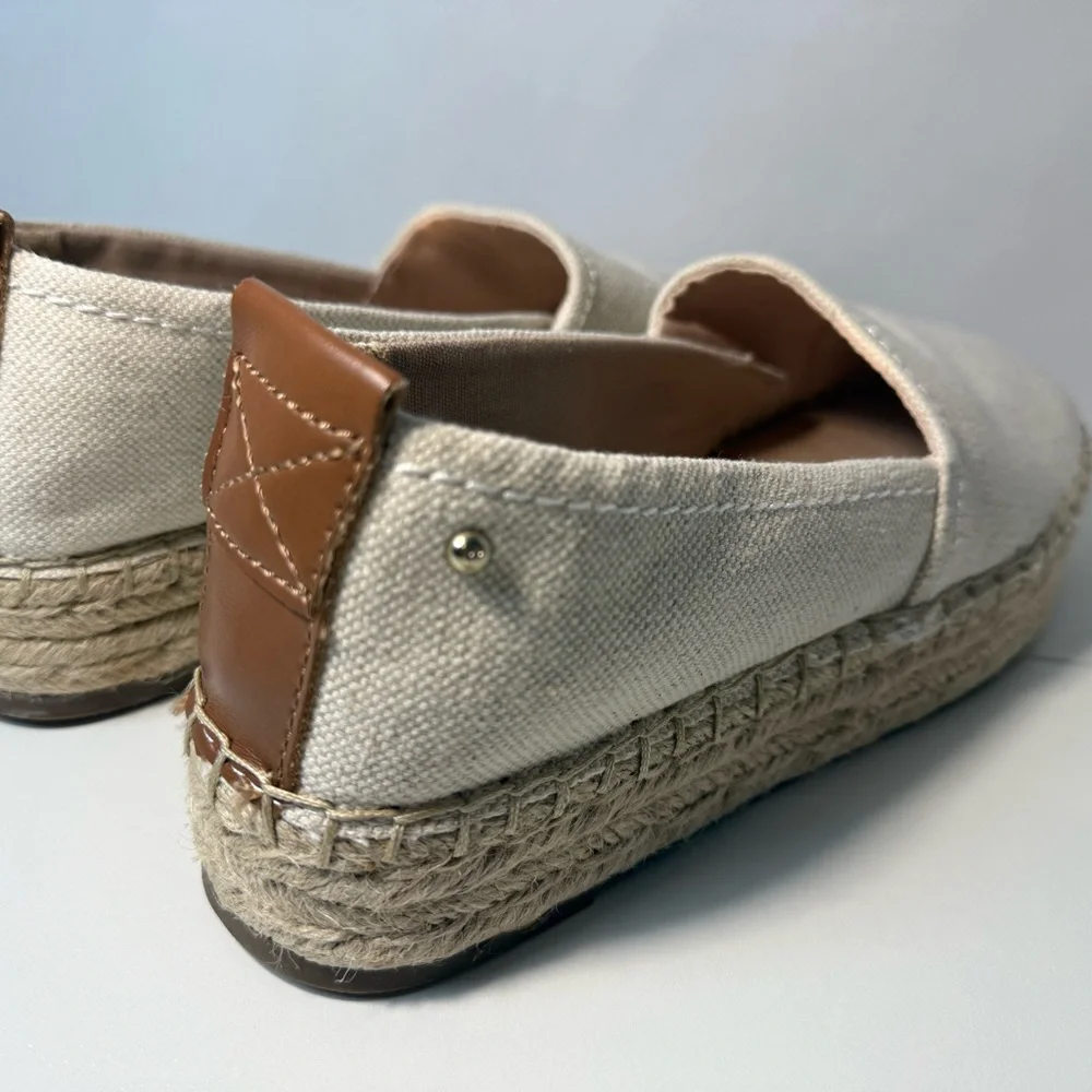 NEW ! SAM EDELMAM Cream Espadrille Slip-On Shoes size 9.5